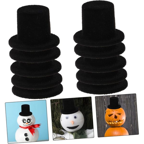 ORFOFE 20 Mini Cappelli a Cilindro in Resina per Bambole, Artigianato e Decorazioni
