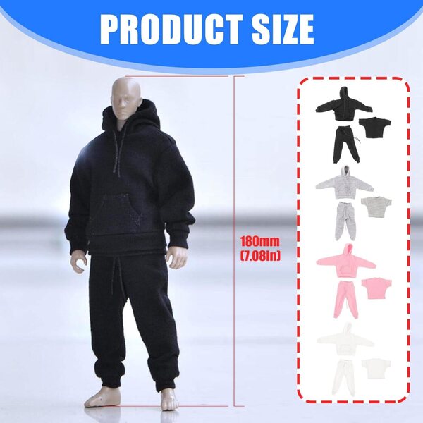 Bekleidungsset für 1/12 Soldat – Sweatshirt, T-Shirt und Jogginghose