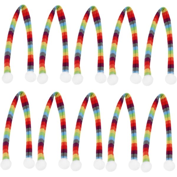 10 Mini Sciarpe Natalizie Decorative in Panno Morbido per Bottiglie e Bambole