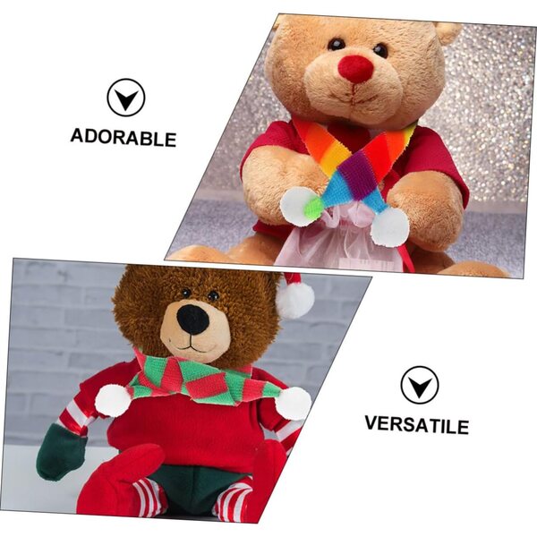VICASKY Mini-Weihnachtsschals für Puppen und Marionetten, Set mit 12 bunten und weichen Teilen