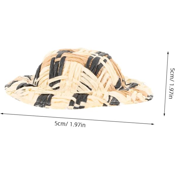 Vaguelly 20 Mini Cappelli Intrecciati in Paglia per Bambole e Decorazioni Artigianali