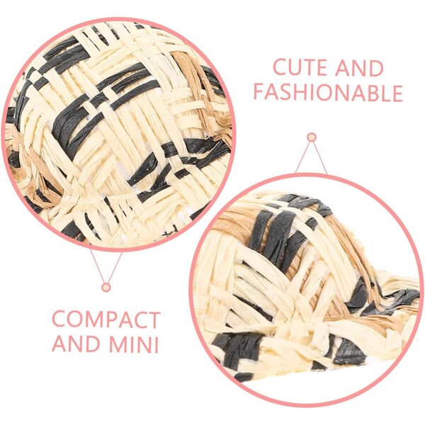 Vaguelly 20 Mini Cappelli Intrecciati in Paglia per Bambole e Decorazioni Artigianali