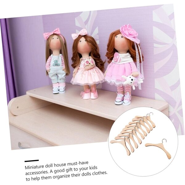 10 Holzbügel für BJD-Puppen – praktische und widerstandsfähige Mini-Kleiderbügel