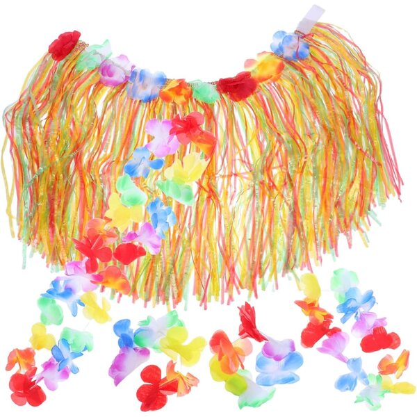 IMIKEYA Gonna Hula Hawaiana Colorata Set Accessori Tropicali per Ragazze