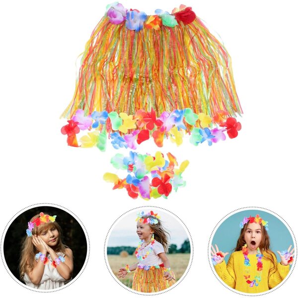 IMIKEYA Bunter Hawaii-Hula-Rock, tropisches Zubehör-Set für Mädchen