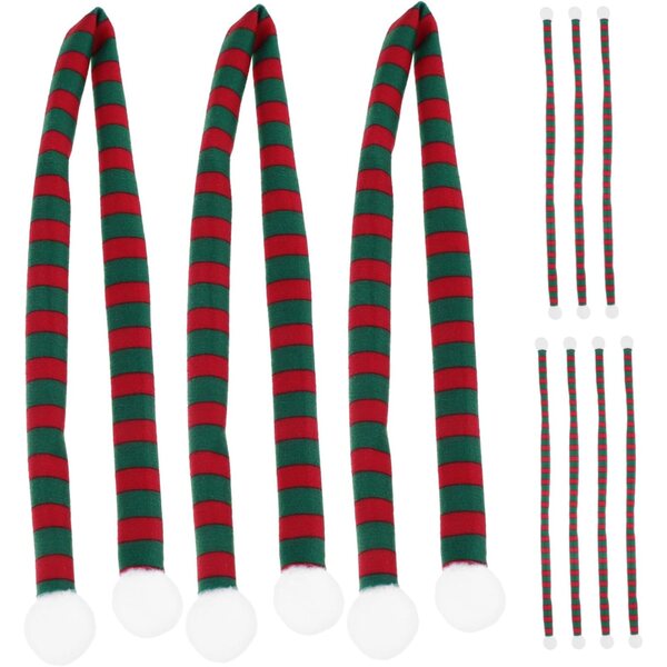 10 Mini Sciarpe Natalizie Rosso Verde per Decorare Bottiglie, Bambole e Bomboniere