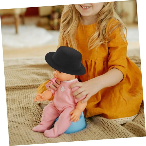 Mini Cappello Nero in Cotone per Bambole - Accessorio Decorativo per Cosplay e Feste