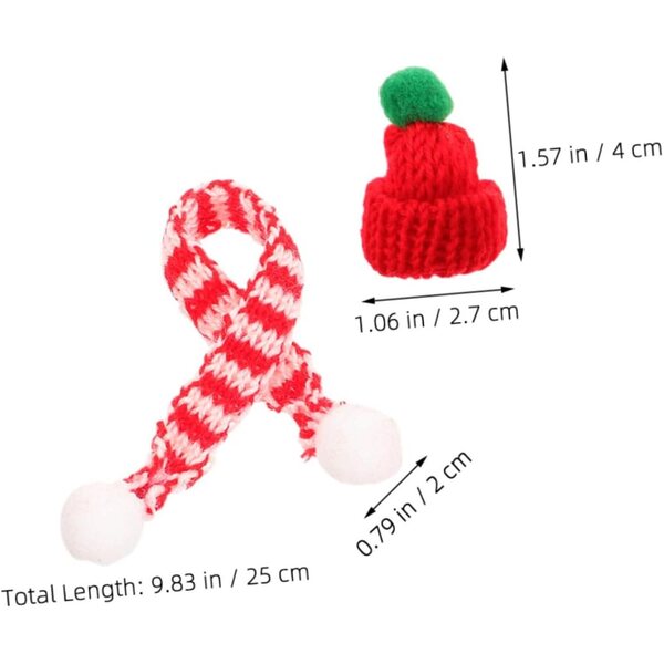 12 Mini Cappelli e Sciarpe Natalizie in Maglia Colorata per Decorazioni e Bricolage