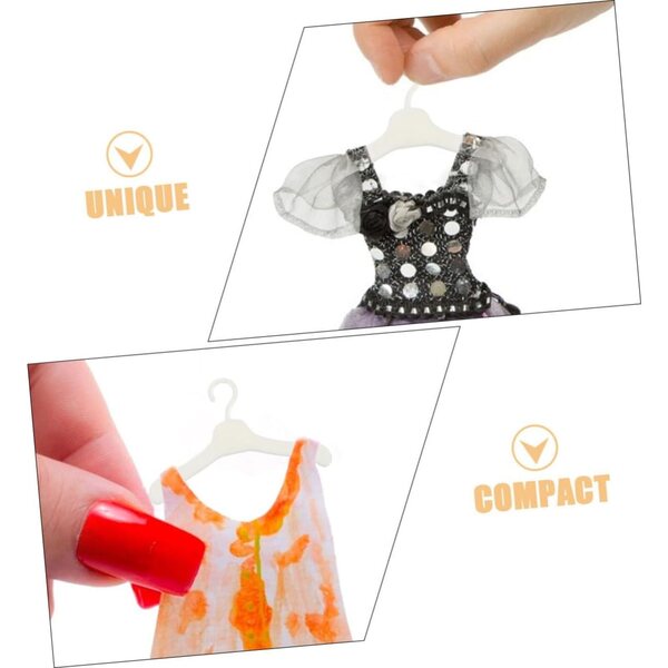 100 Mini-Kunststoff-Kleiderbügel für Puppen, Puppenhaus-Zubehör, 5,5 x 3 cm