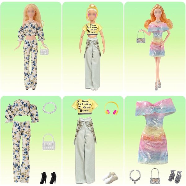 Set mit 26 Kleidungsstücken und Accessoires für 29-cm-Puppen mit Kleidung, Schuhen und Modetaschen für Mädchen