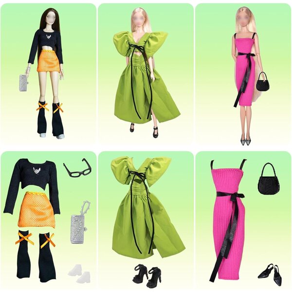 Set mit 26 Kleidungsstücken und Accessoires für 29-cm-Puppen mit Kleidung, Schuhen und Modetaschen für Mädchen