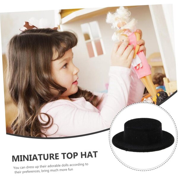 20 Mini Cappelli a Cilindro in Resina per Bambole e Lavoretti Creativi - Funnetoyu