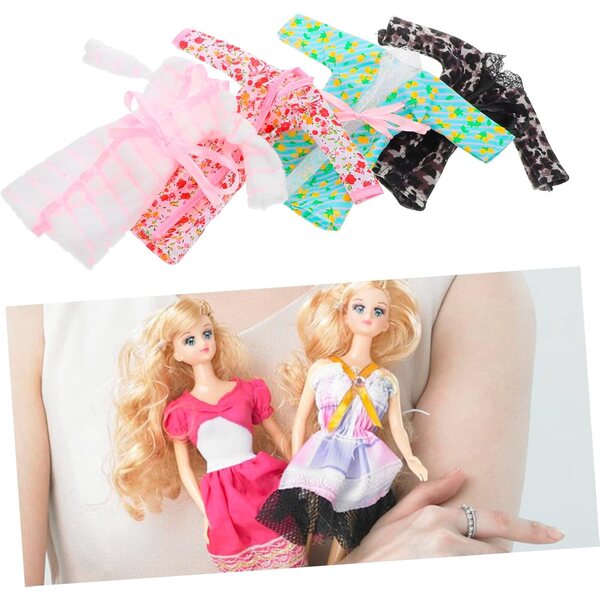 4-teiliges Puppenkleidungsset mit Bademantel, Handtuch und weichem Stirnband