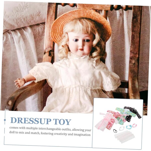 4-teiliges Puppenkleidungsset mit Bademantel, Handtuch und weichem Stirnband