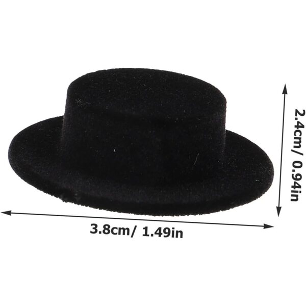 20 Mini Cappelli Neri in Resina Floccata per Decorazioni Natalizie e Lavoretti Creativi