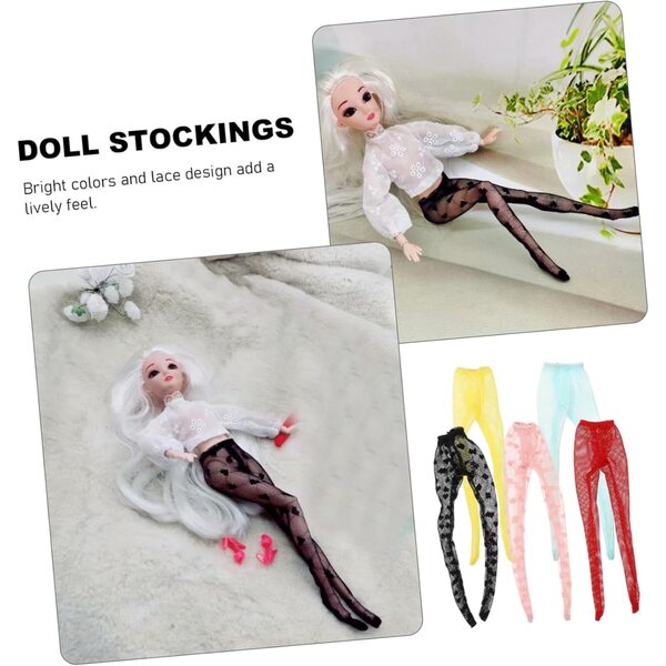 BESPORTBLE 5 Calzini in Pizzo per Bambole Piccole Accessori per Gioco e Cosplay