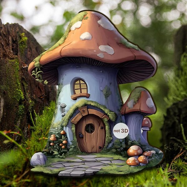 2D Feentür aus Holz für Puppenhaus, rustikales Deko-Accessoire