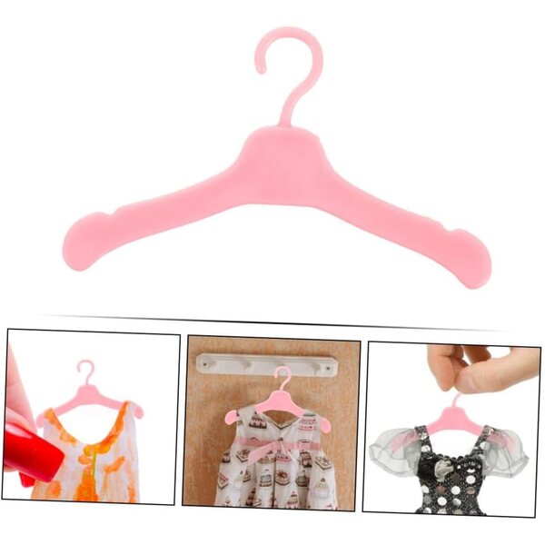 BESPORTBLE 100 Mini Appendiabiti Plastica Rosa per Casa delle Bambole e Organizzazione