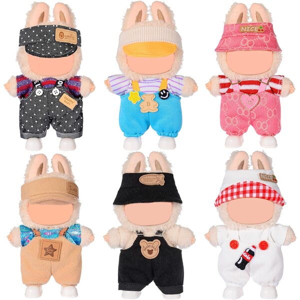 Set mit 6 modischen Kleidungsstücken für 17-cm-Puppen mit Accessoires, perfekter Passform und handgefertigten Details