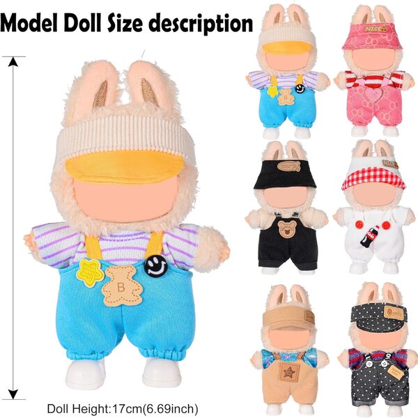 Set mit 6 modischen Kleidungsstücken für 17-cm-Puppen mit Accessoires, perfekter Passform und handgefertigten Details