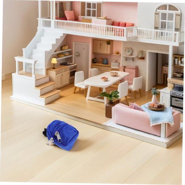 Set 10 Mini Zaini con Zip per Bambine in Stoffa - Accessori Scuola in Miniatura WEKAMOS
