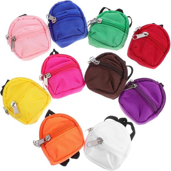 10 Mini Zainetti Scolastici con Cerniera per Bambini - Leggeri, Resistenti e Colorati