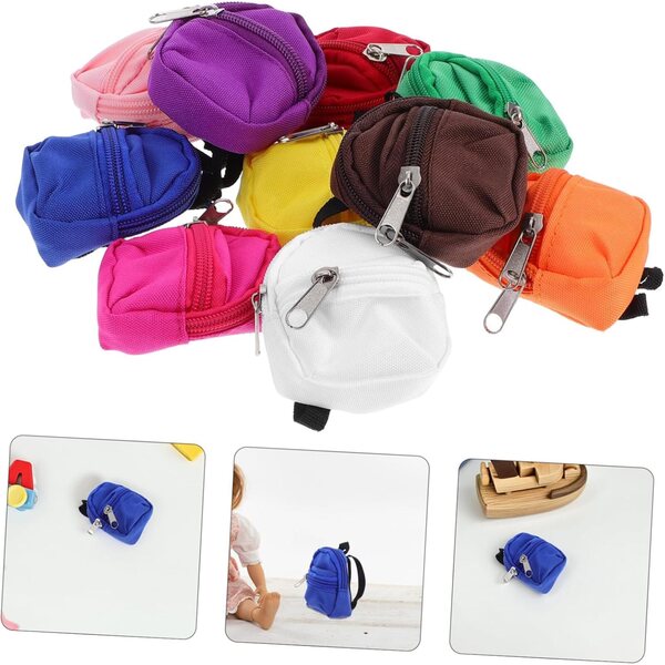 10 Mini Zainetti Scolastici con Cerniera per Bambini - Leggeri, Resistenti e Colorati
