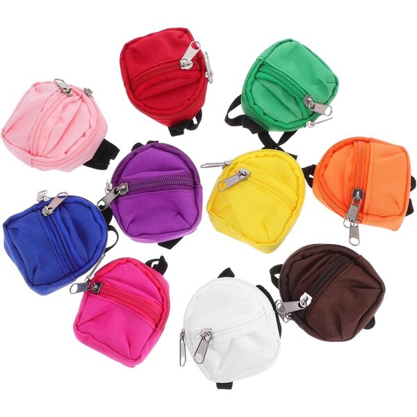 BESPORTBLE 10 Mini Zaini con Cerniera Colorati per Accessori e Giochi di Finzione