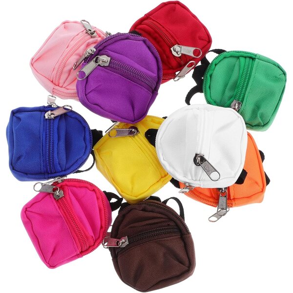 Hemobllo 10 Mini Zaini con Cerniera per Giochi di Ruolo e Accessori Bambine
