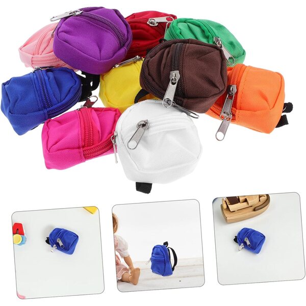 Hemobllo 10 Mini Zaini con Cerniera per Giochi di Ruolo e Accessori Bambine