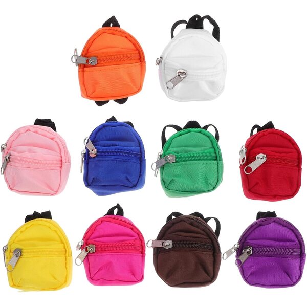 Didiseaon 10 Mini Zaini con Cerniera per Accessori Scuola in Miniatura per Bambini