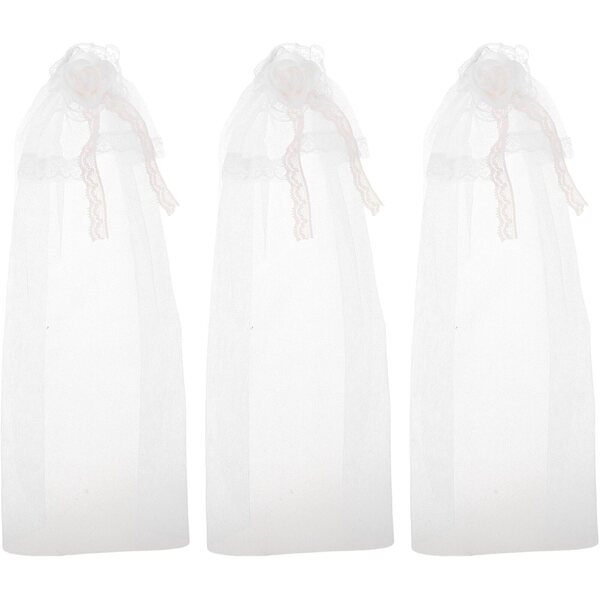 UPKOCH Velo da sposa per bambola 3 pezzi in tulle e pizzo elegante e delicato