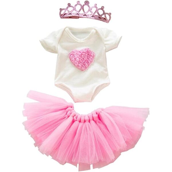 Prinzessinnenkleid mit Krone für 18" rosa Liebespuppen - CRDARAAV