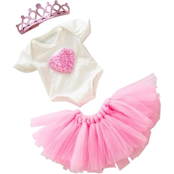 Prinzessinnenkleid mit Krone für 18" rosa Liebespuppen - CRDARAAV