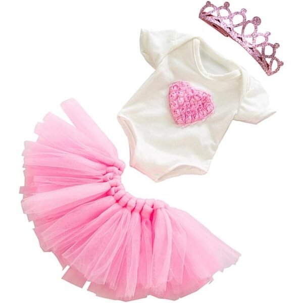 Prinzessinnenkleid mit Krone für 18" rosa Liebespuppen - CRDARAAV