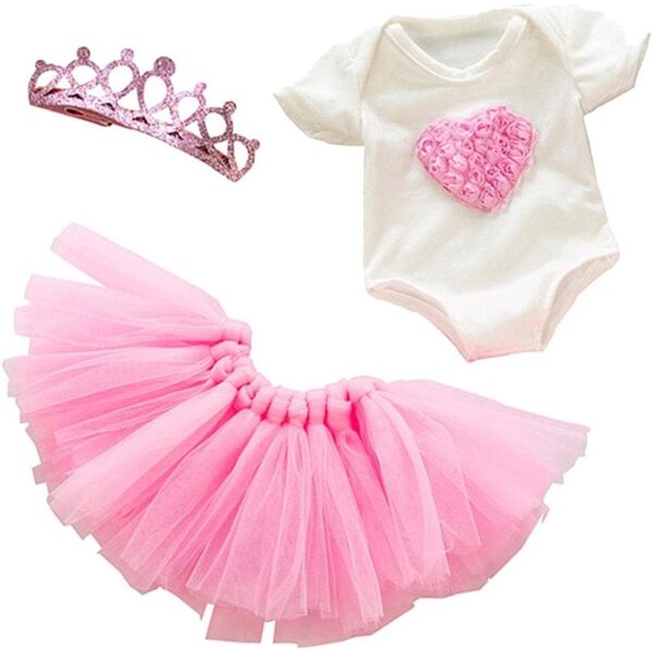 Prinzessinnenkleid mit Krone für 18" rosa Liebespuppen - CRDARAAV