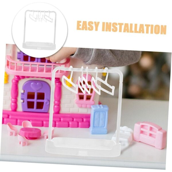 Tragbare Miniatur-Kleiderbügel von Toyvian zum Trocknen von Puppenkleidung und Zubehör