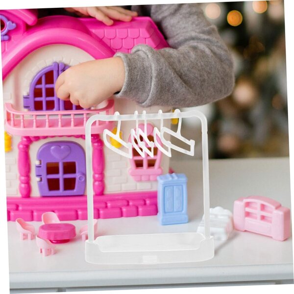 Tragbare Miniatur-Kleiderbügel von Toyvian zum Trocknen von Puppenkleidung und Zubehör