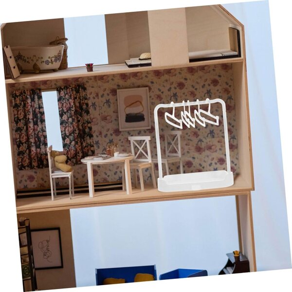 Tragbare Miniatur-Kleiderbügel von Toyvian zum Trocknen von Puppenkleidung und Zubehör