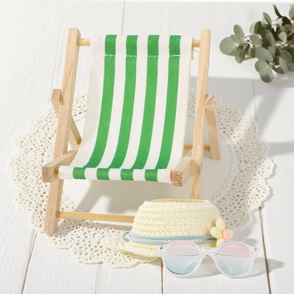 17-cm-Puppenzubehörset mit Klappstuhl, Brille und Sonnenhut