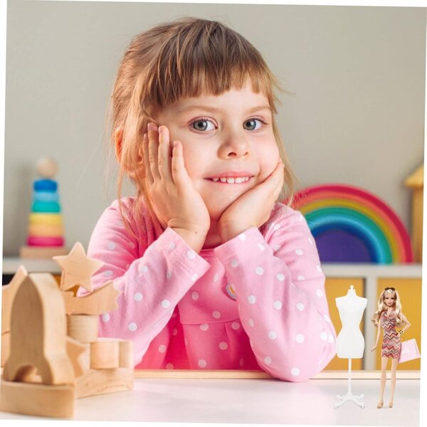 Abaodam Set mit 5 Kunststoffständern zur Präsentation von Miniatur-Schaufensterpuppen und Puppenkleidung