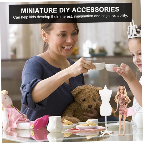 Abaodam Set mit 5 Kunststoffständern zur Präsentation von Miniatur-Schaufensterpuppen und Puppenkleidung