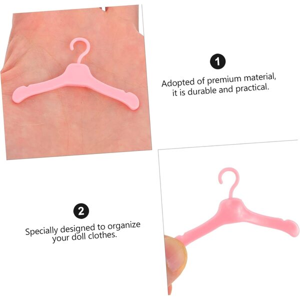 50 Mini Appendini in Plastica per Organizzare Vestiti in Miniatura, Resistenti e Sicuri