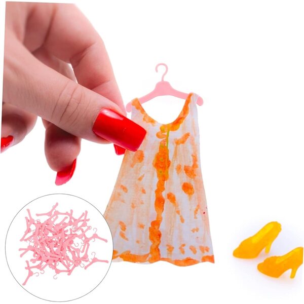 50 Mini Appendini in Plastica per Organizzare Vestiti in Miniatura, Resistenti e Sicuri