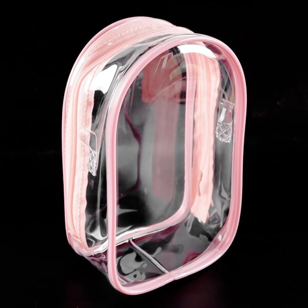 Custodia trasparente rosa Ausi per bambole 15 cm con tracolla e portachiavi in PVC