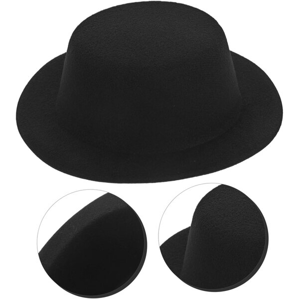 Cappello Mini a Cilindro Nero per Bambole e Lavori Artigianali WEKAMOS 12cm