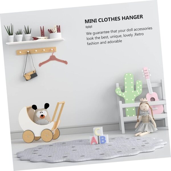 Mikinona 50 pezzi Grucce Mini per Bambole Appendiabiti in Plastica Accessori Armadio