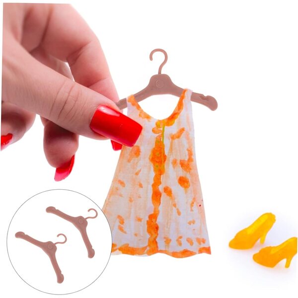 Mikinona 50 pezzi Grucce Mini per Bambole Appendiabiti in Plastica Accessori Armadio