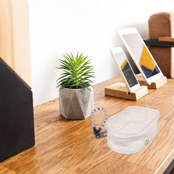 Vaguelly Transparente Tasche mit Reißverschluss und geflochtenem Riemen zur Präsentation von Puppen