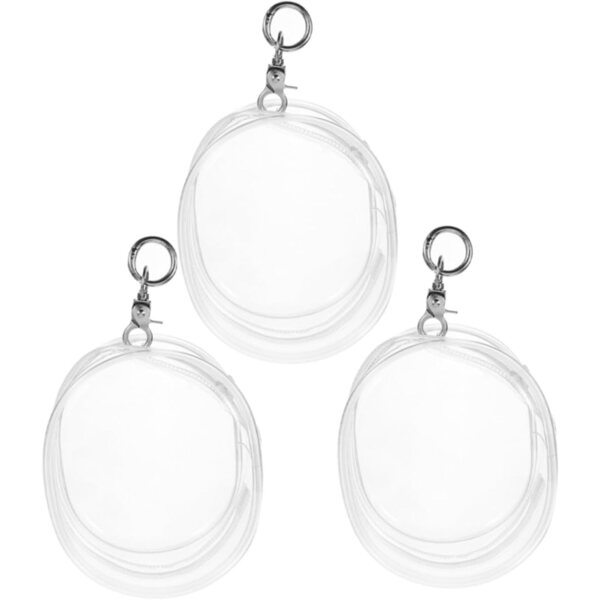 Set 3 Borse Trasparenti PVC con Portachiavi per Esposizione e Protezione Bambole SOPOTUTU